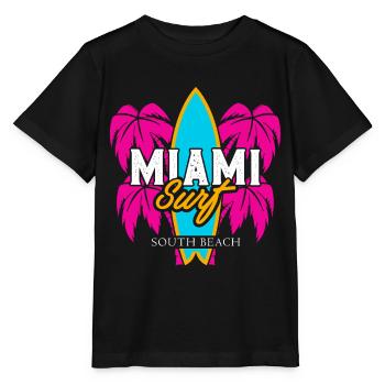 Miami Surf South Beach Logo - Stanley/Stella MINI CREATOR Kids’ T-Shirt - black - Front - Mikhail (115cm)