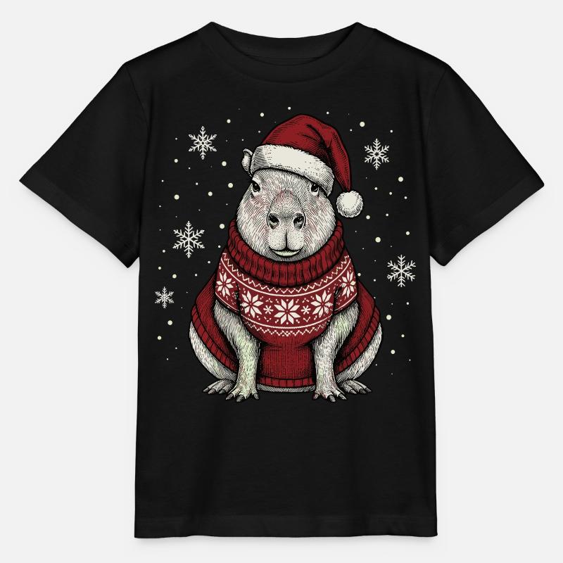 Noël Capybarry Capybara Pajama Noël - T-shirt bio MINI CREATOR Stanley/Stella Enfant - noir