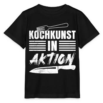 Küchenprofi KOCHKUNST IN AKTION Lustiges - Stanley/Stella Kinder T-Shirt MINI CREATOR  - Schwarz - Vorne - Mikhail (115cm)
