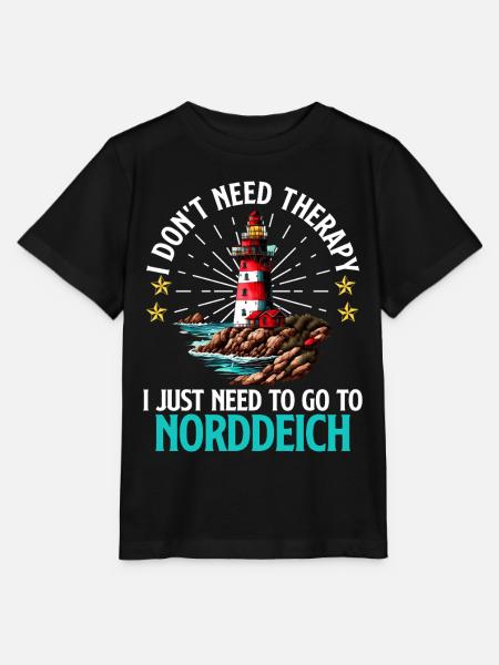 Nordsee BRAUCH KEINE THERAPIE MUSS NACH NORDDEICH - Stanley/Stella Kinder T-Shirt MINI CREATOR - Schwarz