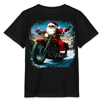 Motorcyclists Christmas - Stanley/Stella MINI CREATOR Kids’ T-Shirt - black - Front - Mikhail (115cm)