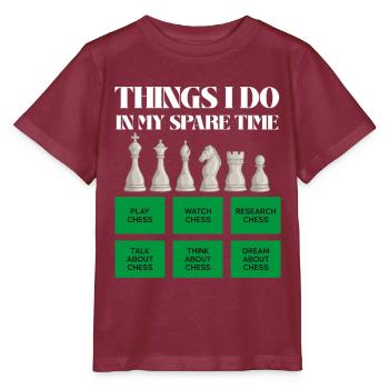 Chess time in leisure time - Stanley/Stella MINI CREATOR Kids’ T-Shirt - burgundy - Front - Kain (125cm)