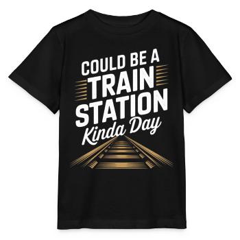 Könnte ein Bahnhofs Tag sein - Stanley/Stella Kinder T-Shirt MINI CREATOR  - Schwarz - Vorne - Mikhail (115cm)