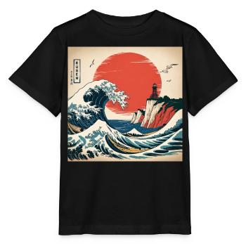Rügen Baltic Sea Japan Style - Stanley/Stella MINI CREATOR Kids’ T-Shirt - black - Front - Mikhail (115cm)