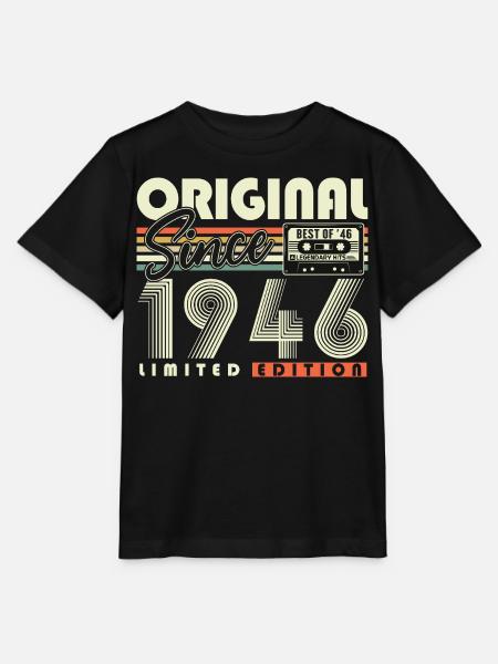 Original 1946 Jahrgang Vintage Geburtstag Retro - Stanley/Stella Kinder T-Shirt MINI CREATOR  - Schwarz
