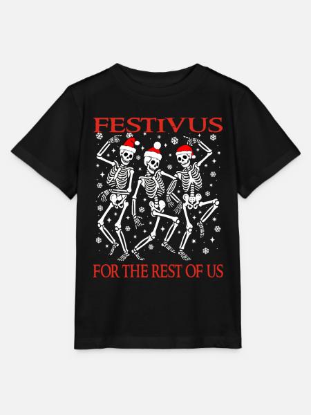 Festivus für den Rest von uns lustigen Weihnachtsskeletten - Stanley/Stella Kinder T-Shirt MINI CREATOR - Schwarz