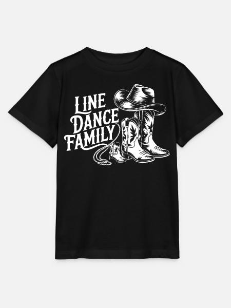 Line Dance Familie – Western Boots - Stanley/Stella Kinder T-Shirt MINI CREATOR - Schwarz