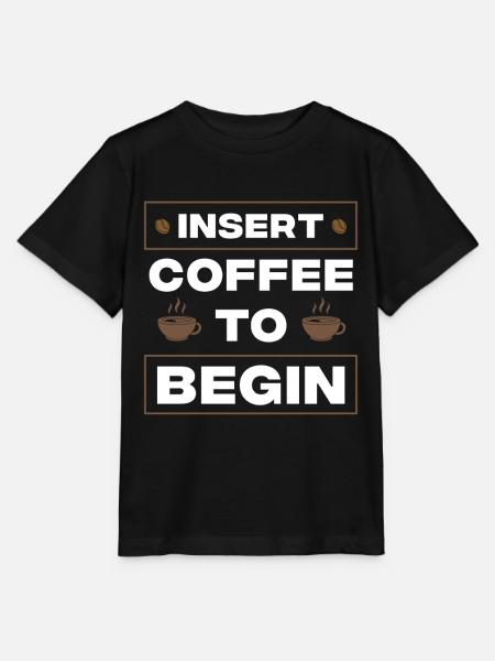 KAFFEE ZUM BEGINN - Stanley/Stella Kinder T-Shirt MINI CREATOR  - Schwarz