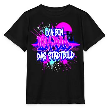 Paysage urbain - Je suis l’art urbain - T-shirt bio MINI CREATOR Stanley/Stella Enfant - noir - Devant - Mikhail (115cm)