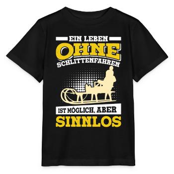 La luge UNE VIE SANS LUGE NE SERT À RIEN - T-shirt bio MINI CREATOR Stanley/Stella Enfant - noir - Devant - Mikhail (115cm)