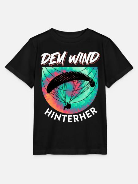 Gleitschirmflieger DEM WIND HINTERHER Lustig - Stanley/Stella Kinder T-Shirt MINI CREATOR - Schwarz
