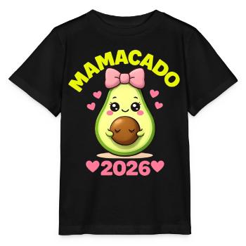 Mamacado 2026 Baby Shower de Bébé Enceinte avec Mamacado Avocat - T-shirt bio MINI CREATOR Stanley/Stella Enfant - noir - Devant - Mikhail (115cm)