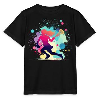 Lacrosse, Joueuse de crosse Femme, Graphique Lacrosse - T-shirt bio MINI CREATOR Stanley/Stella Enfant - noir - Devant - Mikhail (115cm)