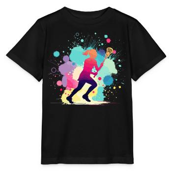 Lacrosse, Joueuse de crosse Femme, Graphique Lacrosse - T-shirt bio MINI CREATOR Stanley/Stella Enfant - noir - Devant - Mikhail (115cm)