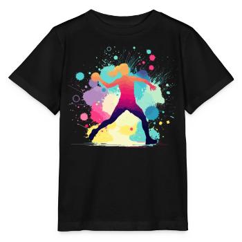 Handball Handballerin, bunt Handballspielerin - Stanley/Stella Kinder T-Shirt MINI CREATOR  - Schwarz - Vorne - Mikhail (115cm)