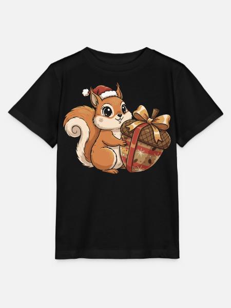 Winterfreude Eichhörnchen Geschenk - Stanley/Stella Kinder T-Shirt MINI CREATOR - Schwarz