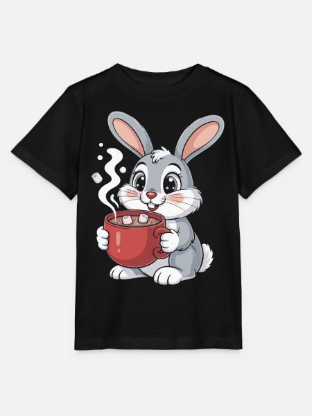 Kuschelbunny mit Kaffeebecher - Stanley/Stella Kinder T-Shirt MINI CREATOR - Schwarz