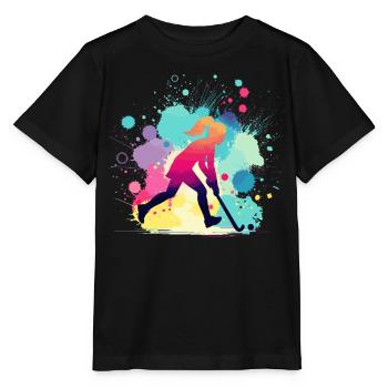Hockey sur gazon, joueur de hockey sur gazon, hockey - T-shirt bio MINI CREATOR Stanley/Stella Enfant - noir - Devant - Mikhail (115cm)