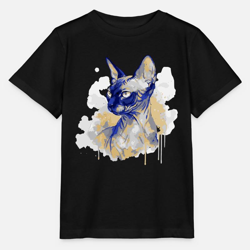 Sphynx Katzenkunst Aquarell - Stanley/Stella Kinder T-Shirt MINI CREATOR - Schwarz