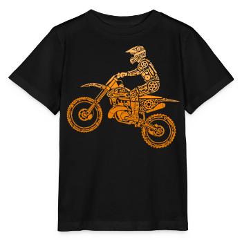 Motocross, pilote de motocross, motocross, motocross - T-shirt bio MINI CREATOR Stanley/Stella Enfant - noir - Devant - Mikhail (115cm)