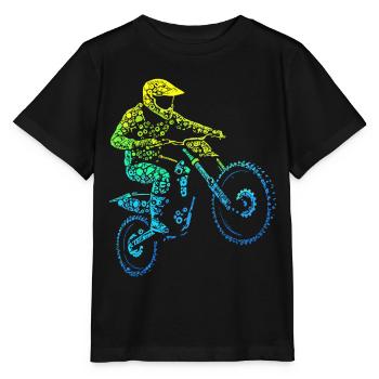 Motocross, pilote de motocross, motocross, motocross - T-shirt bio MINI CREATOR Stanley/Stella Enfant - noir - Devant - Mikhail (115cm)
