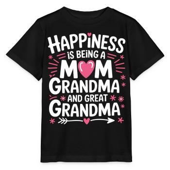 Glück: Mama, Oma und Ur-Oma - Stanley/Stella Kinder T-Shirt MINI CREATOR  - Schwarz - Vorne - Mikhail (115cm)