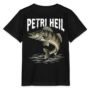 Petri Heil – Zanderjäger - Stanley/Stella MINI CREATOR Kids’ T-Shirt - black - Front - Mikhail (115cm)