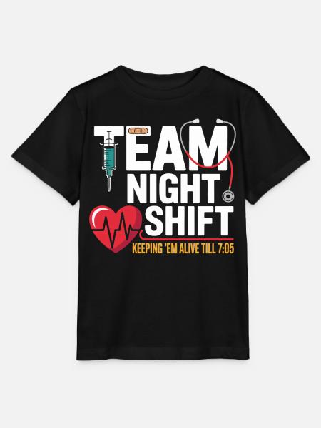 Team Night Shift Nachtschicht Helden - Stanley/Stella Kinder T-Shirt MINI CREATOR - Schwarz