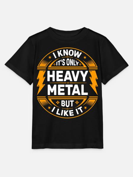 I Know It’s Only Heavy Metal Badge - Stanley/Stella T-shirt MINI CREATOR til børn - sort