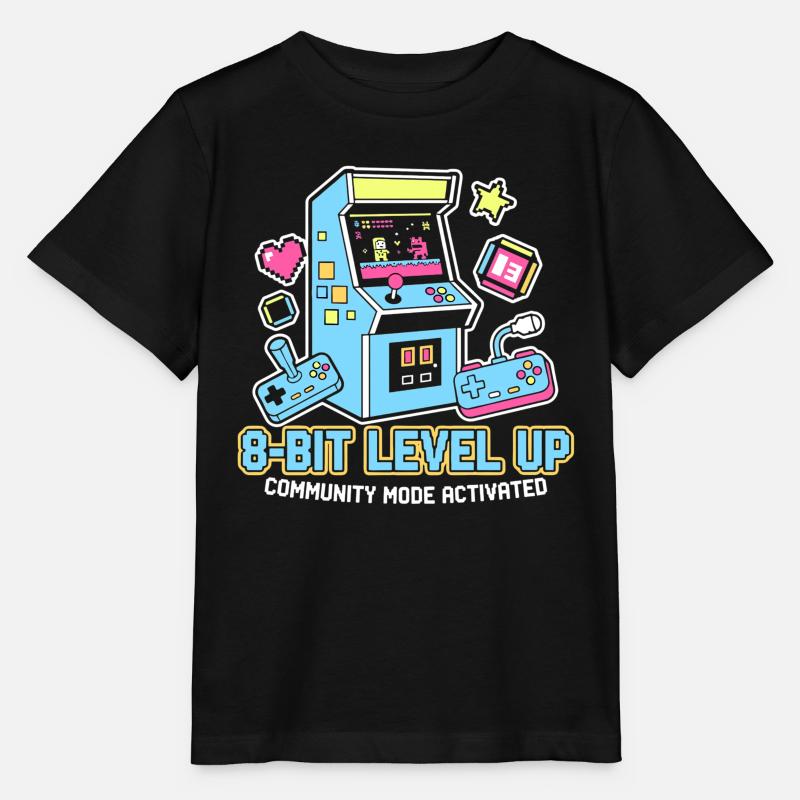 8-Bit LEVEL Arcade Retro Gaming Community - Stanley/Stella MINI CREATOR Kids’ T-Shirt - black