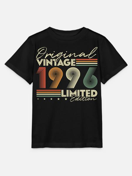 Original 1996 Jahrgang Vintage Geburtstag Retro - Stanley/Stella Kinder T-Shirt MINI CREATOR  - Schwarz