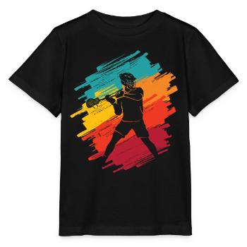 Lacrosse Joueur de Lacrosse Retro Kids Masculin - T-shirt bio MINI CREATOR Stanley/Stella Enfant - noir - Devant - Mikhail (115cm)