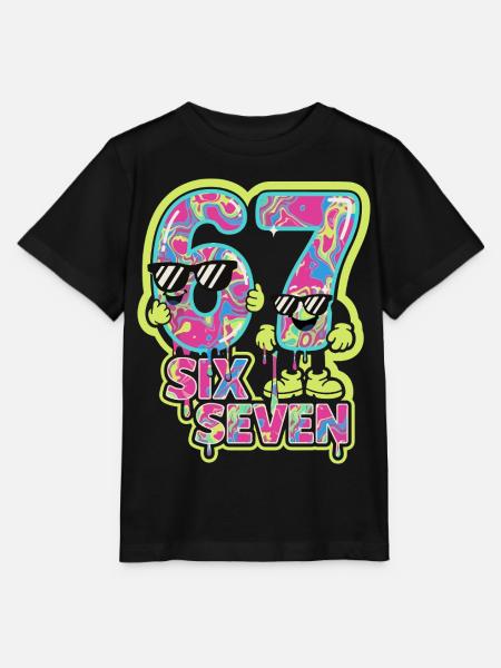 Kids Meme 67 Six Seven 6 7 Italian meme - Stanley/Stella T-shirt MINI CREATOR til børn - sort