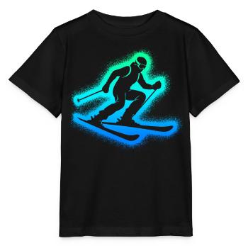 Skifahren Skifahrer Kinder Herren Jungen Ski - Stanley/Stella Kinder T-Shirt MINI CREATOR  - Schwarz - Vorne - Mikhail (115cm)