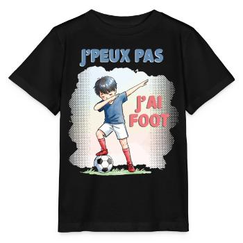 J'peux pas j'ai foot - Enfant - T-shirt bio MINI CREATOR Stanley/Stella Enfant - noir - Devant - Mikhail (115cm)