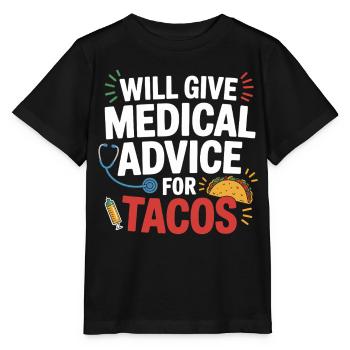Medical advice for tacos - Stanley/Stella MINI CREATOR Kids’ T-Shirt - black - Front - Mikhail (115cm)