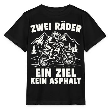 Zwei Räder. Ein Ziel. Kein Asphalt. - Stanley/Stella Kinder T-Shirt MINI CREATOR  - Schwarz - Vorne - Mikhail (115cm)