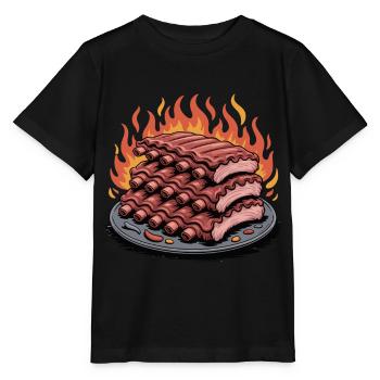 Fire grilled rib platter - Stanley/Stella MINI CREATOR Kids’ T-Shirt - black - Front - Mikhail (115cm)
