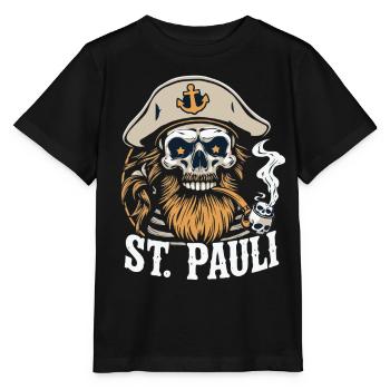 St Pauli Hamburg Paulianer Totenkopf Hafen Capitaine - T-shirt bio MINI CREATOR Stanley/Stella Enfant - noir - Devant - Mikhail (115cm)