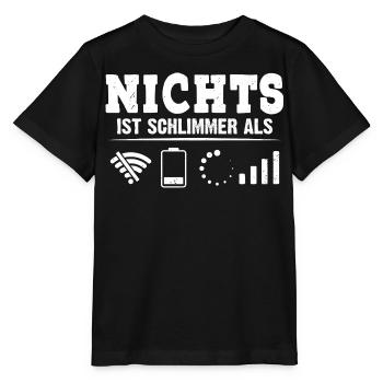 Coder NICHTS IST SCHLIMMER ALS LUSTIG - Stanley/Stella Kinder T-Shirt MINI CREATOR  - Schwarz - Vorne - Mikhail (115cm)