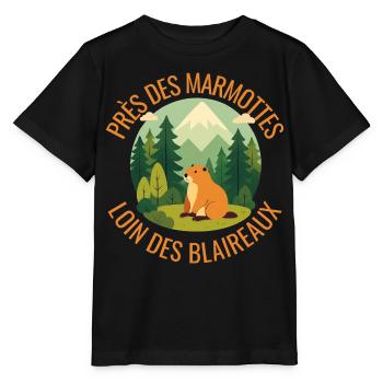 Alpine Marmot in the Forest - Stanley/Stella MINI CREATOR Kids’ T-Shirt - black - Front - Mikhail (115cm)