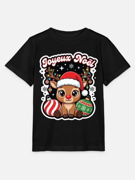Frohe Weihnachten mit einem niedlichen kleinen Rentier - Stanley/Stella Kinder T-Shirt MINI CREATOR - Schwarz