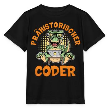 Programmation PRÉHISTORIQUE : Divertissement du CODER - T-shirt bio MINI CREATOR Stanley/Stella Enfant - noir - Devant - Mikhail (115cm)
