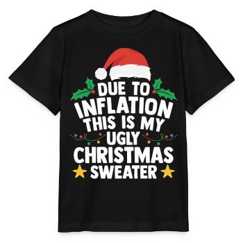 Ugly Christmas Sweater Inflation Humor Ugly Gift - Stanley/Stella MINI CREATOR Kids’ T-Shirt - black - Front - Mikhail (115cm)