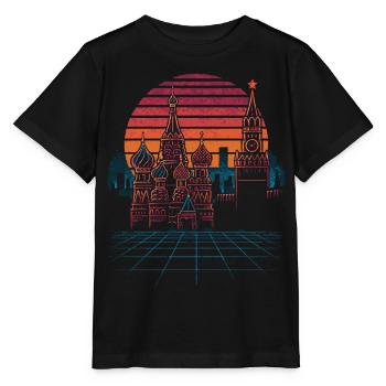 Néon Moscou Skyline Rétro - T-shirt bio MINI CREATOR Stanley/Stella Enfant - noir - Devant - Mikhail (115cm)