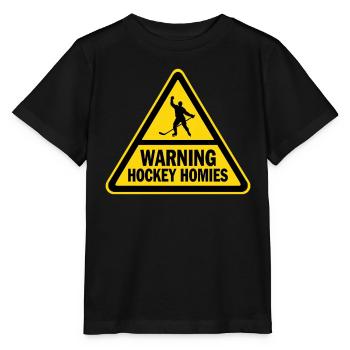 Avertissement Hockey Homies Panneau d’alerte Hockey sur glace - T-shirt bio MINI CREATOR Stanley/Stella Enfant - noir - Devant - Mikhail (115cm)
