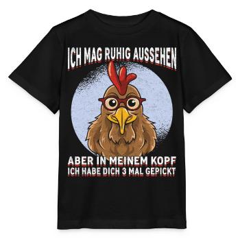 Küken mit Brille Kopfkino Spruch - Stanley/Stella Kinder T-Shirt MINI CREATOR  - Schwarz - Vorne - Mikhail (115cm)