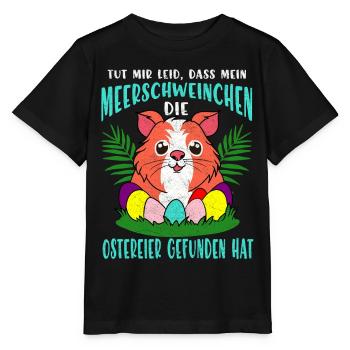 Meerschweinchen Ostereier Parade - Stanley/Stella Kinder T-Shirt MINI CREATOR  - Schwarz - Vorne - Mikhail (115cm)