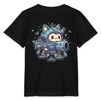 Weltraum Cutie Warrior - Stanley/Stella Kinder T-Shirt MINI CREATOR  - Schwarz - Vorne - Mikhail (115cm)