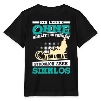 La luge UNE VIE SANS LUGE NE SERT À RIEN - T-shirt bio MINI CREATOR Stanley/Stella Enfant - noir - Devant - Mikhail (115cm)